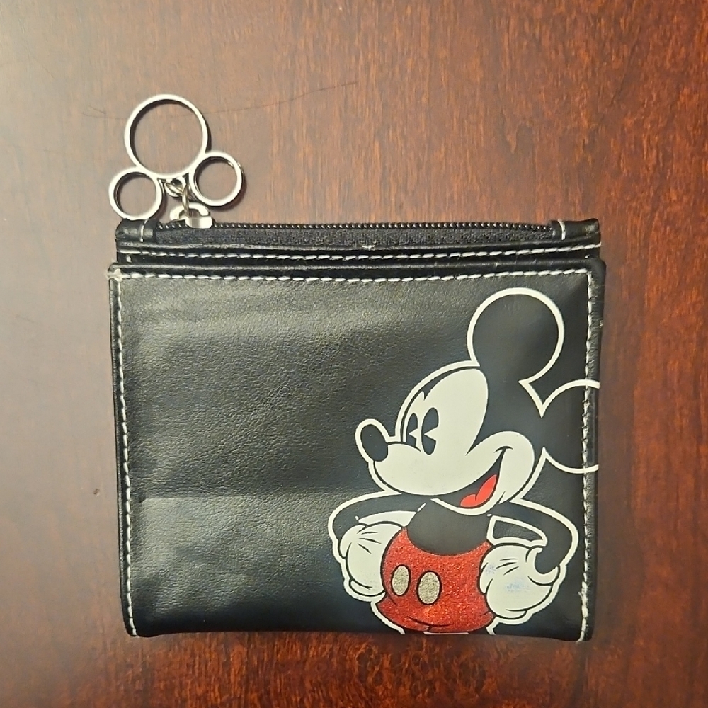 Mickey Mouse Black Wallet with Red Accents